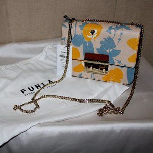 Floral Leather Shoulder Bag - Vibrant print NWT